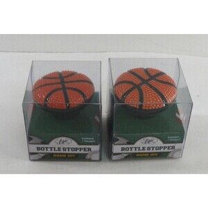 NEW: 2 Epic Game On! brand Ceramic Bottle Stopper BASKETBALLS wine stopper